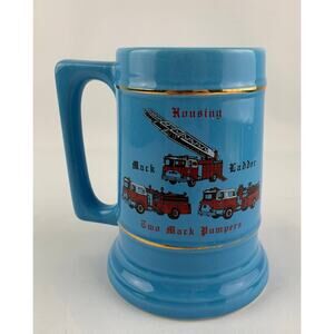 Warrington Township PA Fire Co #1. Station #29 Beer Mug Stein Cup Blue Vintage
